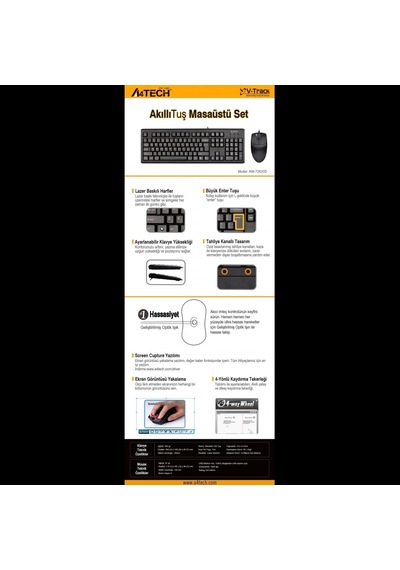 A4-tech Km-72620d Usb Standart Türkçe Q Klavye/mouse Set Diğer