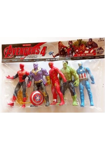 Avengers 5'li Karakterler Spiderman + Thanos + Ironman, + Hulk +