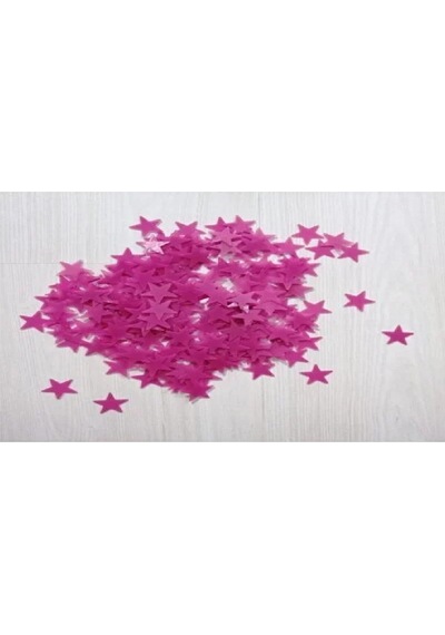 100 Adet Pembe Renk Fosforlu Yıldız Duvar Tavan Süsleri Çocuk Odası