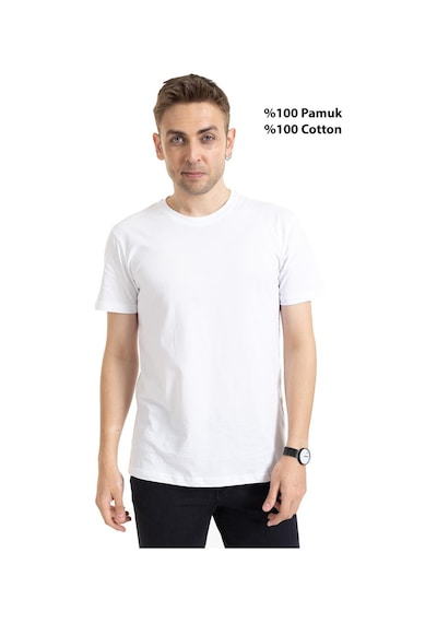 Erkek Yuvarlak Yaka %100 Pamuklu Yüksek Kalite Regular Kalıp Düz Basic T-shirt 212 - L Bordo