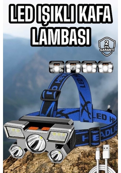 Balıkçı Kafa Lambası Led Işık 4 Farklı Mod Esnek Ve Ayarlanabilir Mh-hs4848-7823
