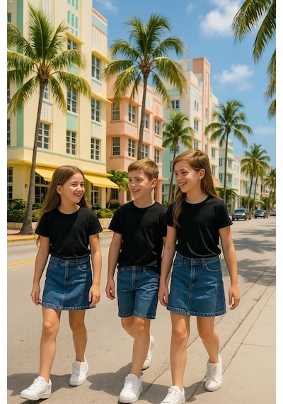 Cloise Çocuk Basic T-shirt Kız - Erkek Unisex %100 Pamuk 3'lü Süper Paket K-1