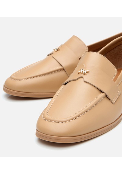 Hotiç Kadın Deri Bej Esnek Tabanlı Klasik Loafer