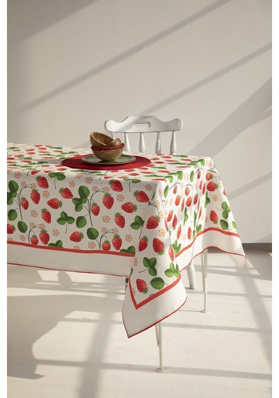 Ays Home Çilek Desen Yemek Masası Örtüsü
