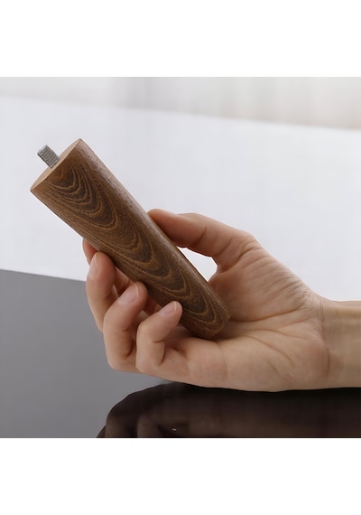 2 Adet Ahşap Ayak 12 Cm Ceviz M8 Civatalı Bağlantı Aparatlı Dolap Mobilya Koltuk Kanepe Destek Ayağı Ayakları Ceviz