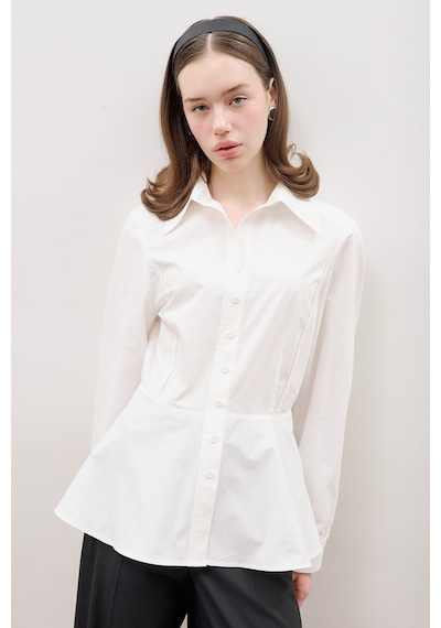 Manuka Peplum Oturan Gömlek Ekru Aw25gml00018-02 Ekru