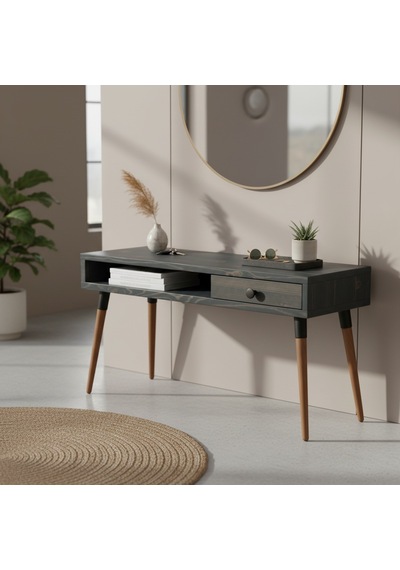 Mobenta Neo Entry Masif Ahşap Dresuar, 1 Çekmece & 1 Bölme - 120 Cm, An Antrasit