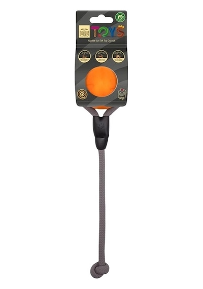 Eva Köpek Oyuncağı 7 Cm İpli Top Orange