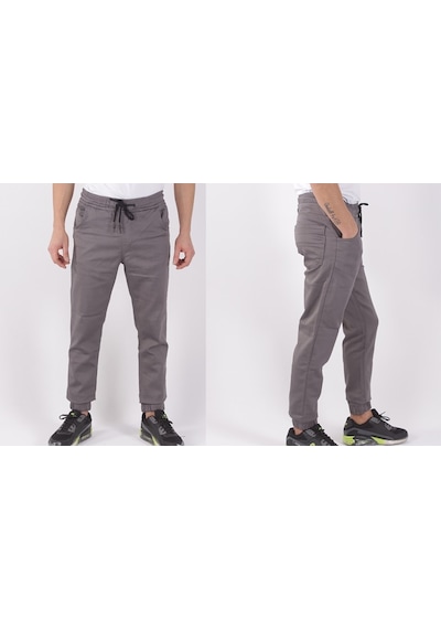 Black Steel Bel Ve Paça Lastikli Pantolon-1000