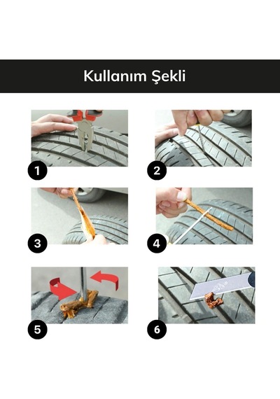 6 Parça Araba Motosiklet Otomobil Bisiklet Lastik Tamir Kiti Araç Bakım Seti 5324