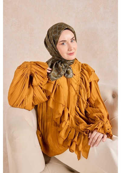 Silk Home Twill İpek Eşarp Zincir Haki Çok Renkli 15906234