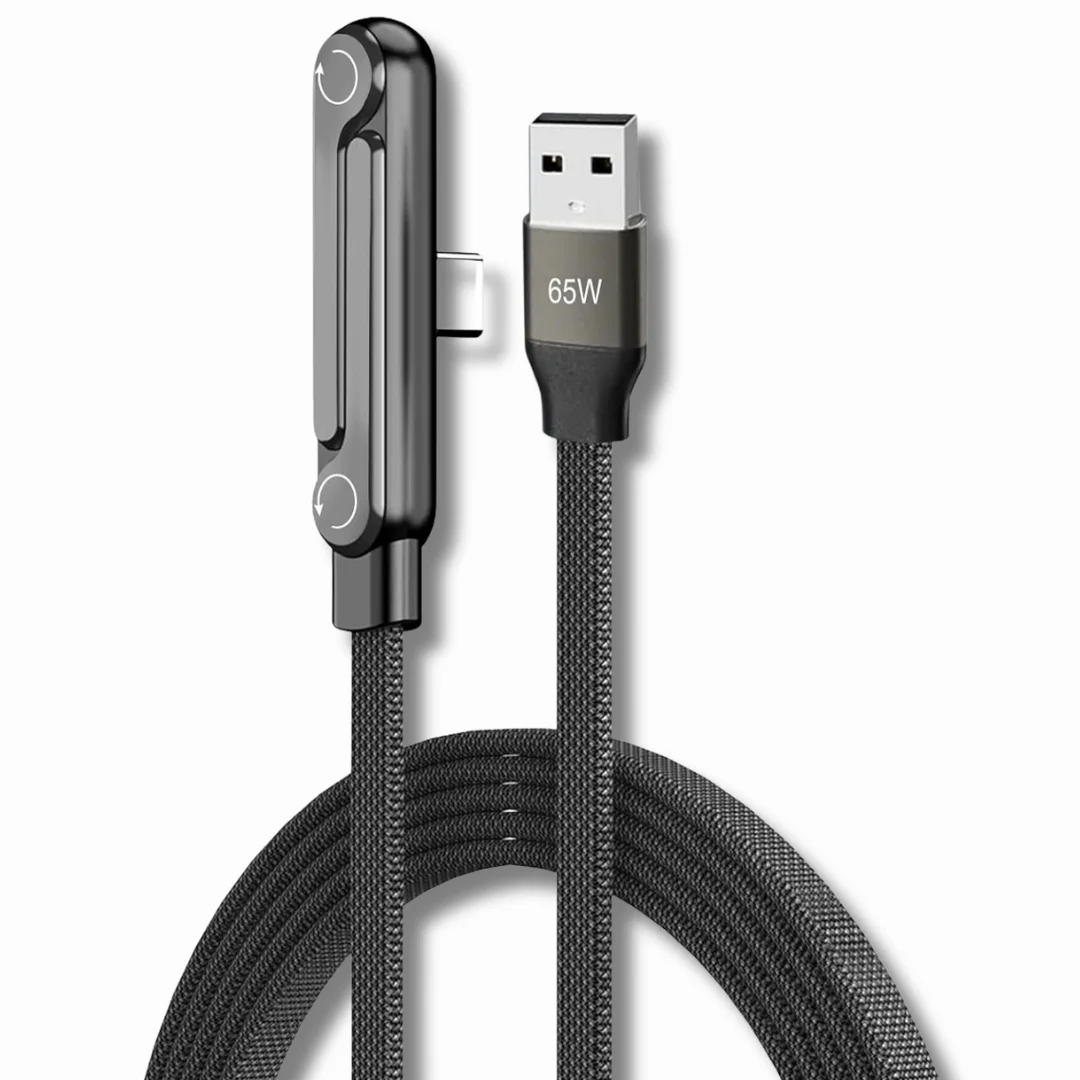 Samsung Uyumlu Usb 3.0 To Type C Şarj Data Kablosu Standlı Katlanabilir Hızlı 65w Örgülü Kablo 2 Metre