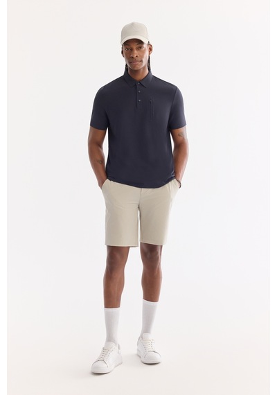 Avva Erkek Lacivert Kıvrılmaz Polo Yaka Kırışmaz Hızlı Kuruyan Teknik Kumaş Regular Fit T-shirt A61y1095