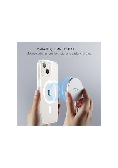İphone 15 Plus Uyumlu Esnek Plastik Magsafe Wireless Şarj Özellikli Şeffaf Kılıf