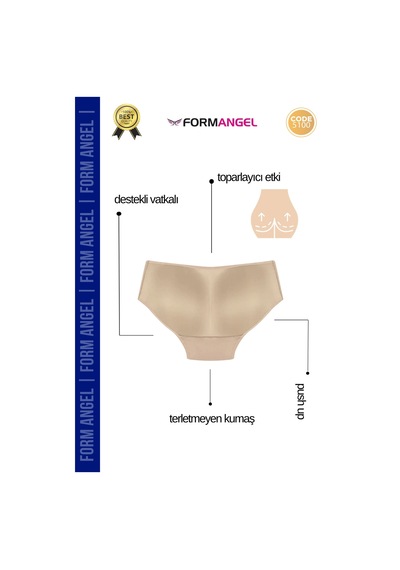 Form Angel Korse Doğal Görünüm Sağlayan Dolgunlaştırıcı Toparlayıcı Popo Dolgulu Destekleyici Korse - 1 Adet Siyah