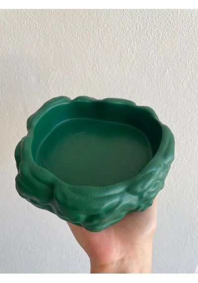 Eko Form Model Beton Kedi Köpek Mama Ve Su Kabı 16cm 16cm 5.5cm - Yeşil