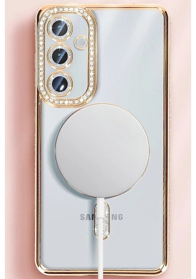 Newface - 736 - Samsung Galaxy S25 Kılıf Joke Simli Magneticsafe Kılıf - Kmrsfres - - Mavi