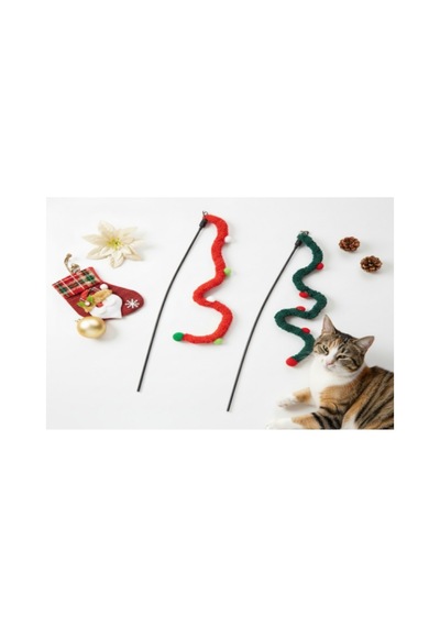 10 Adet Süs Tasarımlı Kedi Oltası Esnek Çubuklu