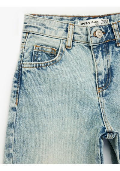 Koton Pamuklu Balon Kesim Denim Pantolon Lıght Indıgo 6skg40059ad Açık Mavi