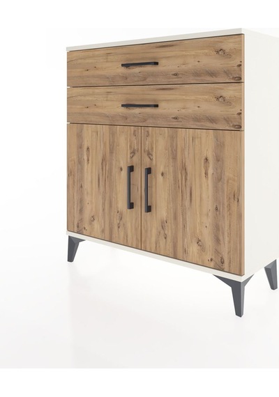 Arges Şifonyer Tek Raflı 2 Çekmeceli 2 Kapaklı 88x30x96 Aytaşı-çam Aytası