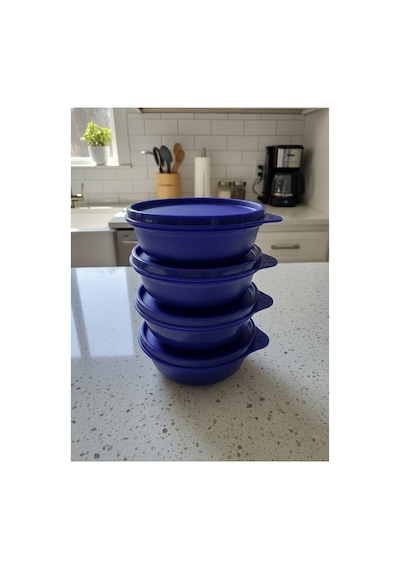 Şeker Kaplar 4'lü 300 Ml, Saklama Ve Servis Kabı 4'lü Set 300 Ml Lacivert