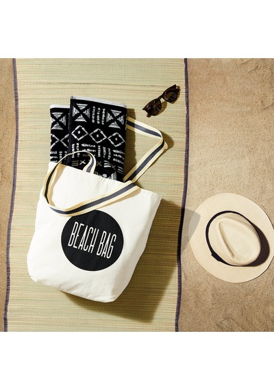 Simplee Living Kumaş Plaj Çantası - Star Çok Renkli
