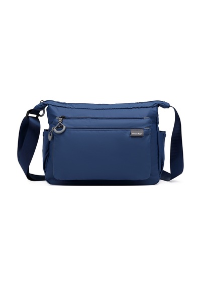 Smart Bags Hafif Kumaş Orta Boy Çok Cepli Kadın Postacı Çapraz Çanta Lacivert