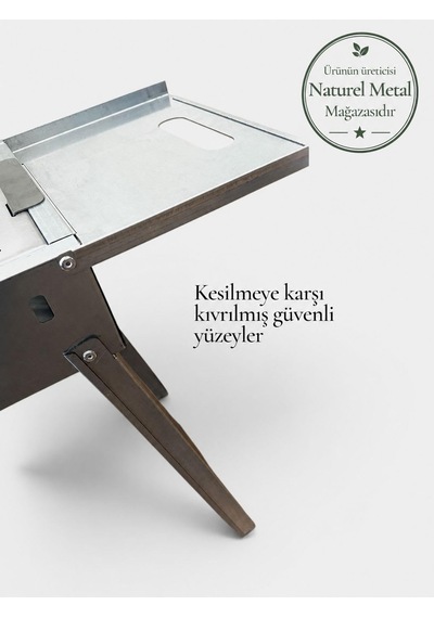 Katlanabilir Galvaniz Metal Sehpalı Mangal 50 30cm Diğer
