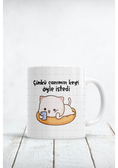 Çünkü Canımın Keyfi Öyle Istedi Baskılı Kupa Bardak Beyaz