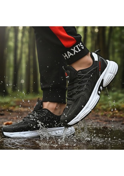 Yürüyüş Spor Ayakkabı Ortopedik Erkek Sneaker SİYAH-BEYAZ