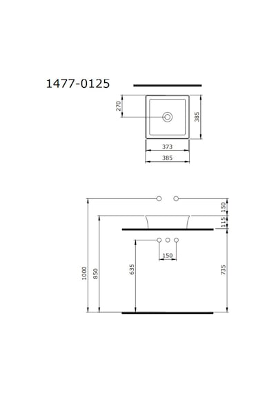 Bocchi Sottile Slim Line Çanak Lavabo Beyaz 38 CM 1477-001-0125