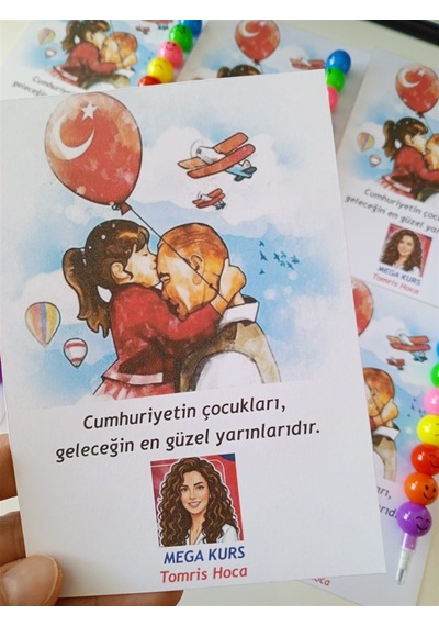 Farklı Market 23 Nisan Kurumsal Yumurtlayan Emoji Kalem 35 Adet Çok Renkli