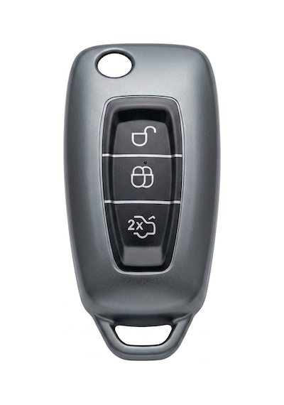 Ford Focus/cmax/fiesta/mondeo/transit Uyumlu Silikon Oto Anahtar Kumanda Kabı Kılıf Gri