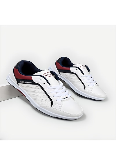 WİCKERS 1777 Beyaz_Bordo Erkek Sneaker Günlük Spor Ayakkabı Beyaz - Bordo