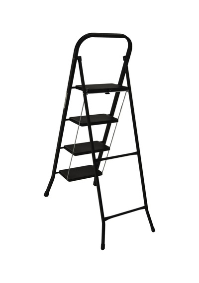 4 Basamaklı Metal Merdiven Hardy Siyah