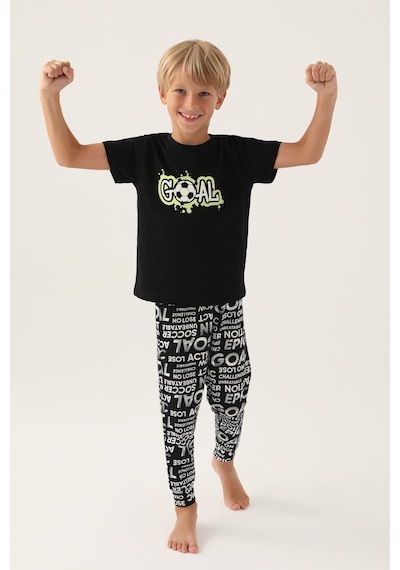 Rolypoly Roly Poly 3344 Goal Erkek Çocuk Pijama Takımı Siyah