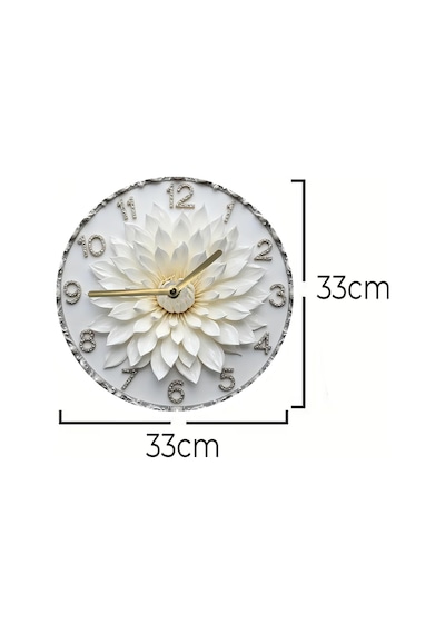 Zarafetin Zamanla Buluştuğu Nokta İnci Beyazı 3d Duvar Saati Sdw277 Renkli