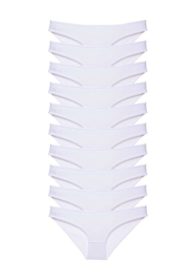 Royaleks 10 Adet Süper Eko Set Likralı Kadın Slip Külot Beyaz L