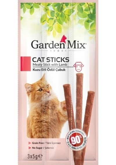 Garden Mix Kuzu Etli Kedi Stick Ödül 12'li 3 x 5 G