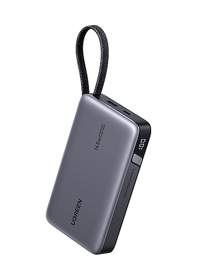 Ugreen Nexode 20.000 Mah 145 W Dahili Usb-c Kablolu Hızlı Taşınabilir Şarj Cihazı Gri
