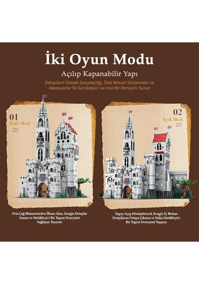 Reobrix 55016 Kral Kalesi Yaratıcı Yapı Blok Seti Building Blocks King's Castle - 3999 Parça