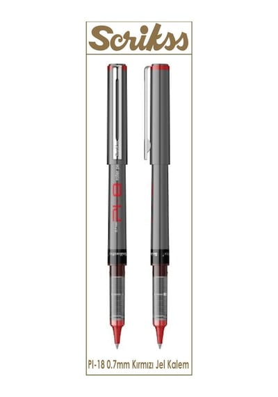 Scrikss Pı8 0.7 Mm Kırmızı Roller Kalem