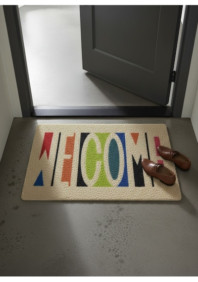Hijyenik Kıvırcık Paspas 40x60 Cm - Islaklık Emici Kapı Önü Paspası Çok Renkli