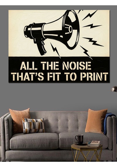 "all The Noise" Gramofon Dekoratif Kanvas - Mdf Ahşap Tablo