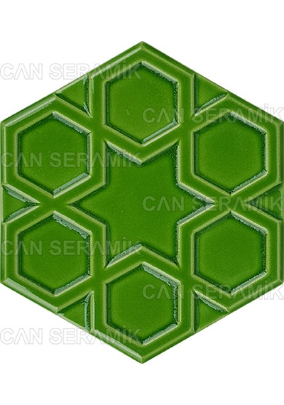Can Seramik - 15x17 Cm. Kabartmalı Selçuklu Yıldızı Çini Karo N11.439