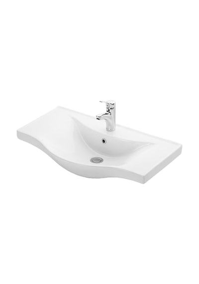 Yıldız 80Cm Alt Dolap Ve Lavabo Taşı Asma Beyaz