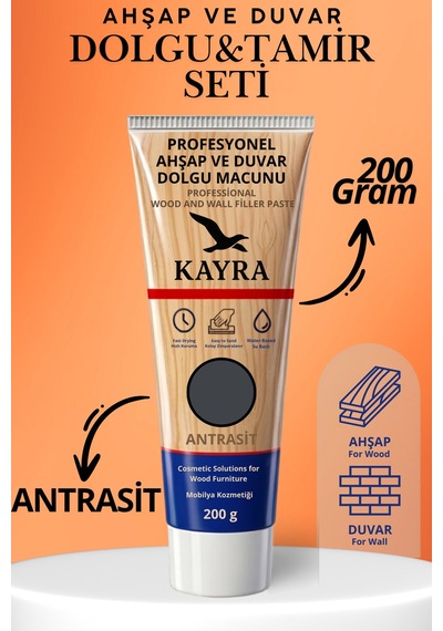 4'lü Antrasit Renk Ahşap Ve Duvar Tamir Seti - 200 Gr Dolgu Macunu, 2 Adet Plastik Spatula, Kübik Zımpara Sünger Mobilya, Kapı, Çatlak, Delik Yüzey Tamir Ve Dolgu Kiti Pratik Yüzey Onarım Macunu Antrasit Antrasit 4'lü Antrasit Renk Ahşap Ve Duvar Tamir Seti - 200 Gr Dolgu Macunu, 2 Adet Plastik Spatula, Kübik Zımpara Sünger Mobilya, Kapı, Çatlak, Delik Yüzey Tamir Ve Dolgu Kiti Pratik Yüzey Onarım Macunu Antrasit Antrasit