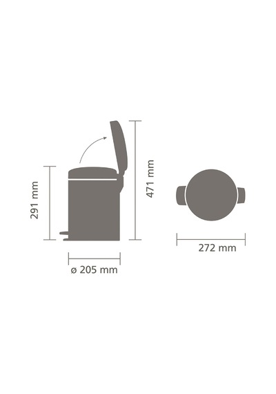Brabantia Çöp Kutusu 5 Litre Newicon Pedallı Şampanya Rengi 30442