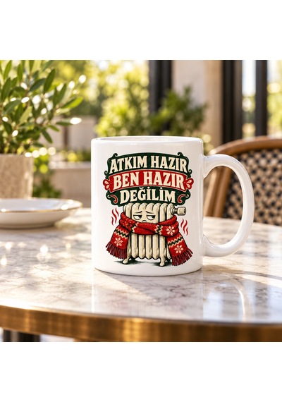 Dilaratrendhouse Kış Hazırlığı Tasarımlı Porselen Kupa - Model 833 Dlra