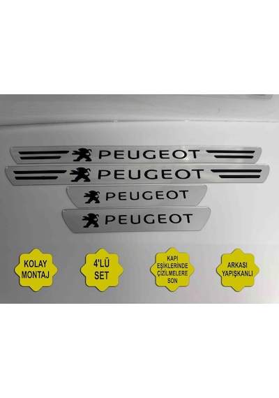 Peugeot Grubu Uyumlu Kapı Eşiği Koruyucu Ön - Arka 4'lü Set